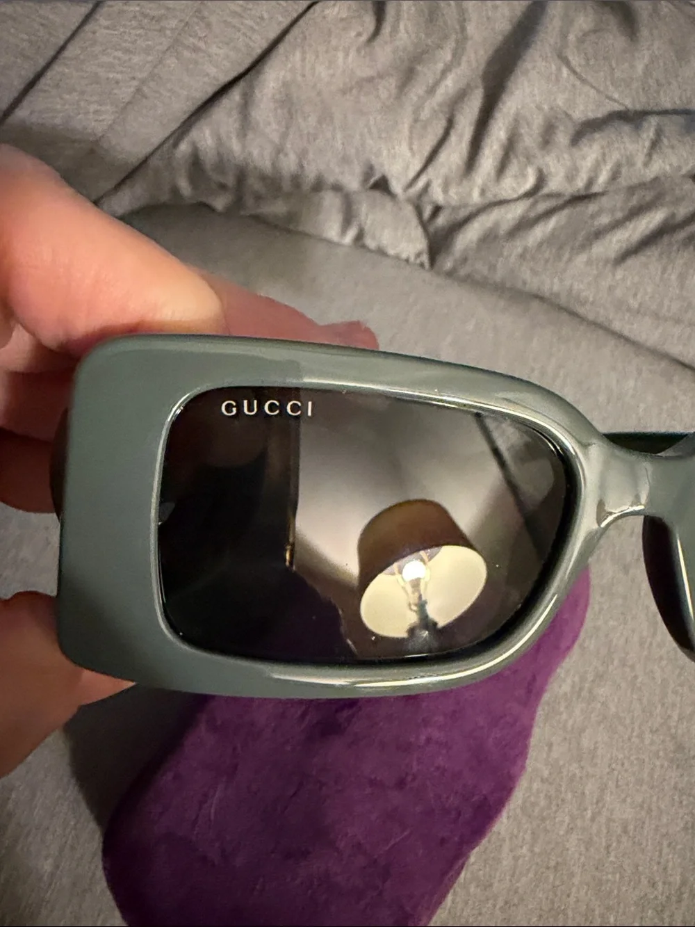 Gucci women’s Rectangular Sunglasses in Gray